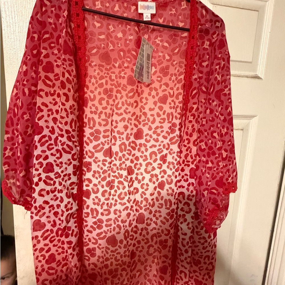 Valentine’s Day! LuLaRoe- Chloe  Pink Leopard Print Kimono